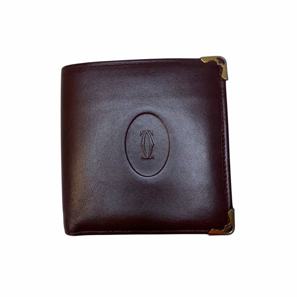 Cartier Leather Money Clip with Gold Accents